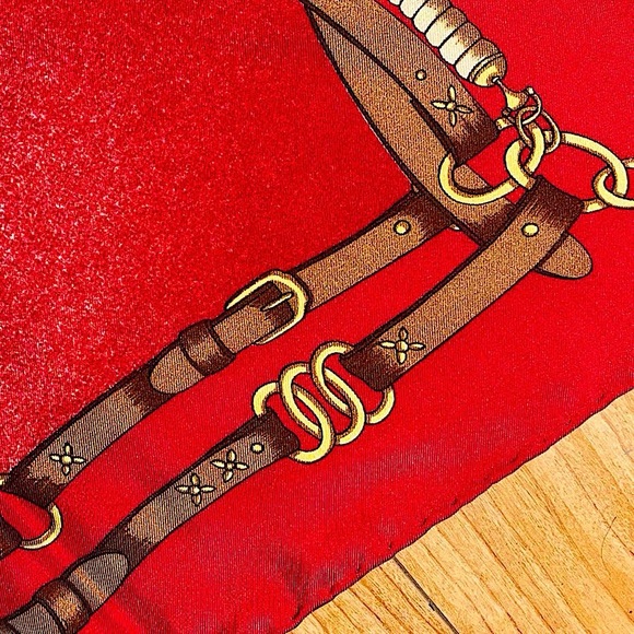 Authentic Vintage Gucci Rare Equestrian Motif GG Harness Border Silk Scarf - Picture 10 of 10